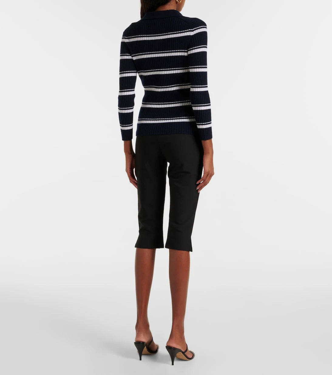 Vince - Striped cashmere and silk polo sweater