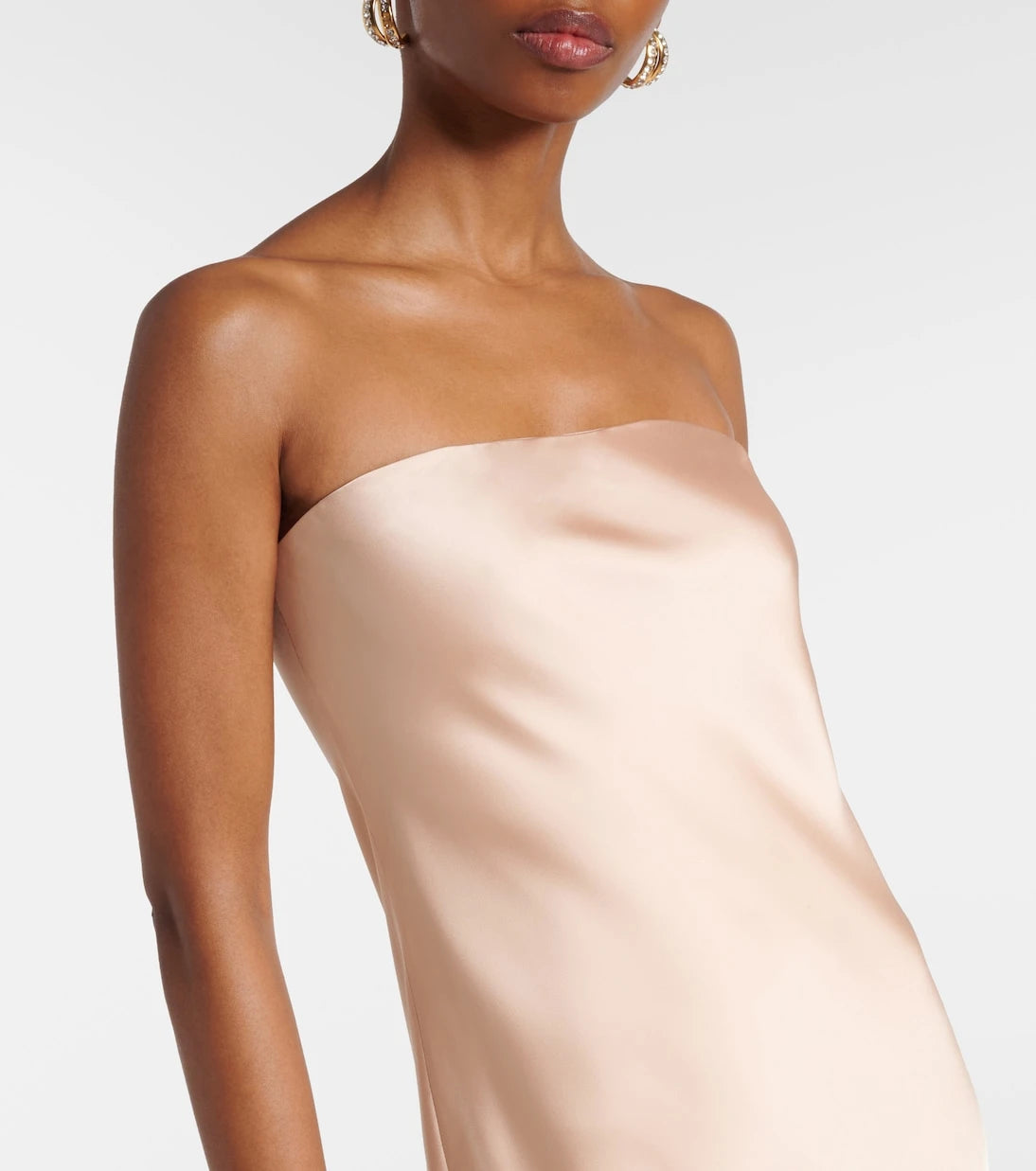 Norma Kamali - Strapless crêpe satin maxi dress