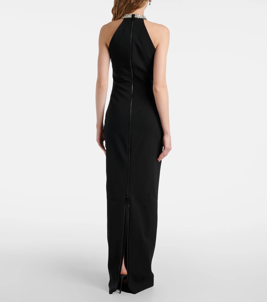 Balmain - Embellished halterneck gown