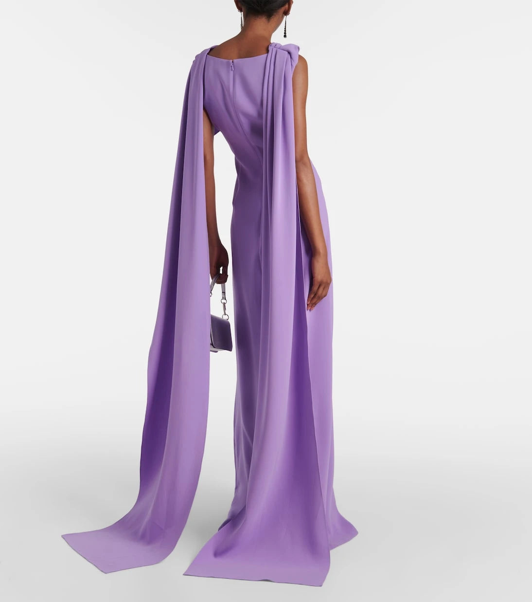 Oscar de la Renta - Caped silk-blend georgette gown