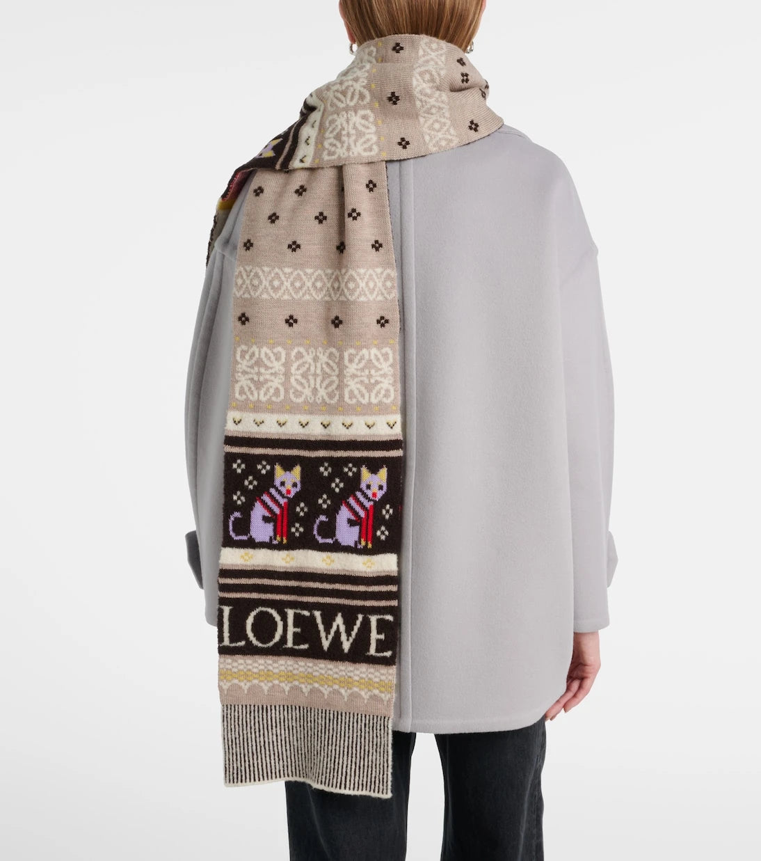 Loewe - x Louis Wain Fair Isle wool-blend scarf