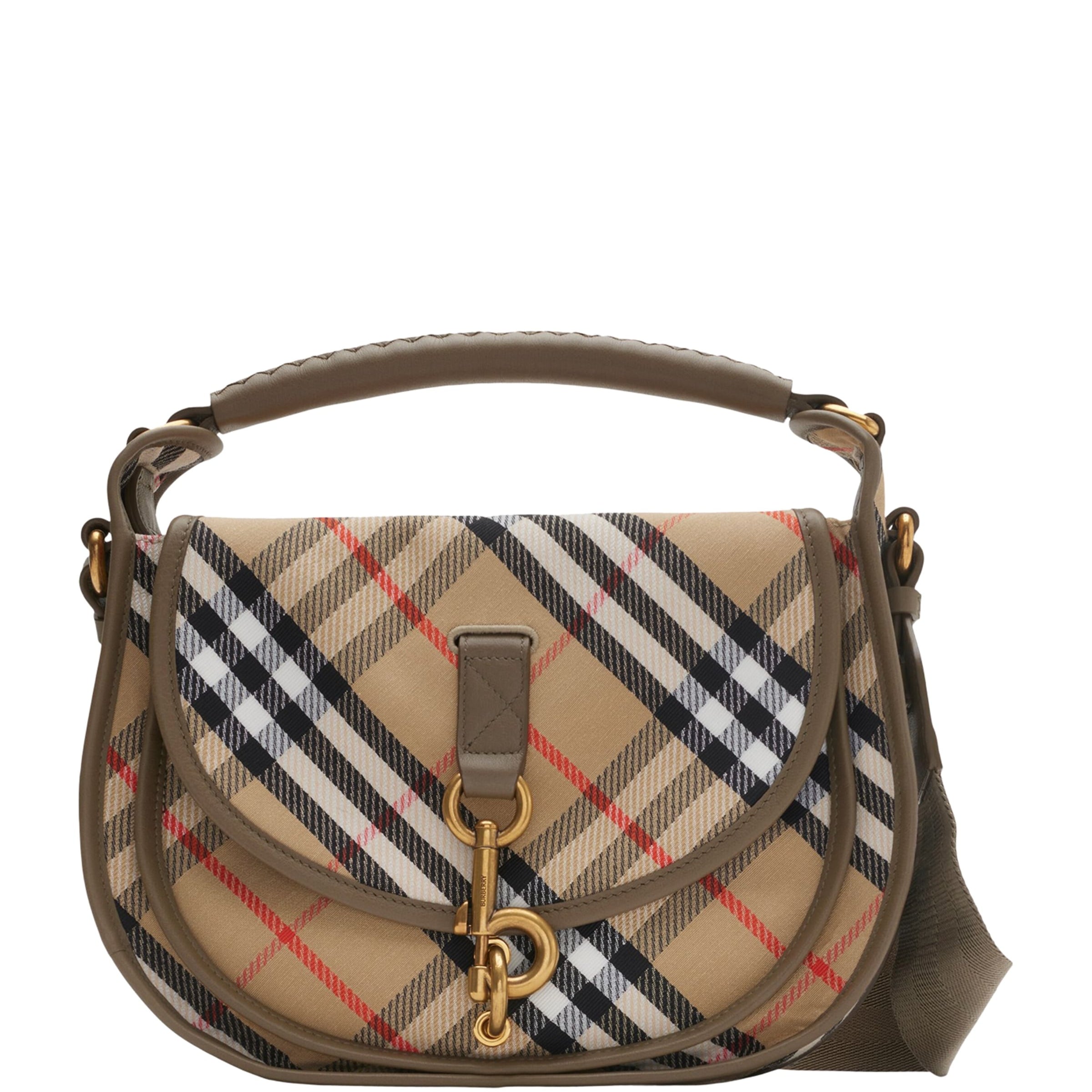Burberry Small Canvas Check B Clip Messenger Bag