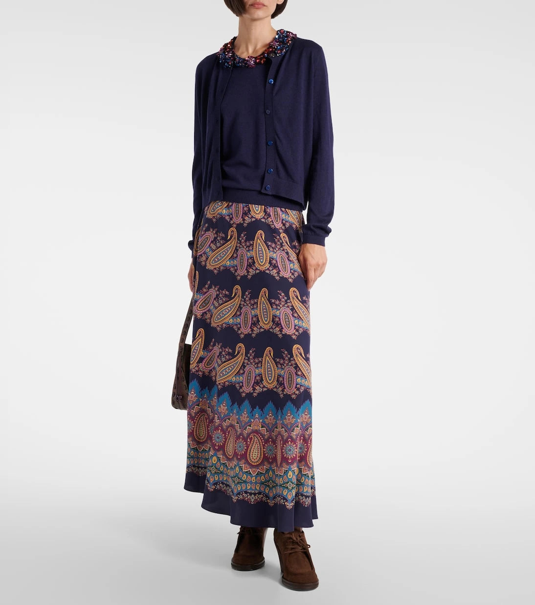 Etro - Embellished silk and cashmere cardigan