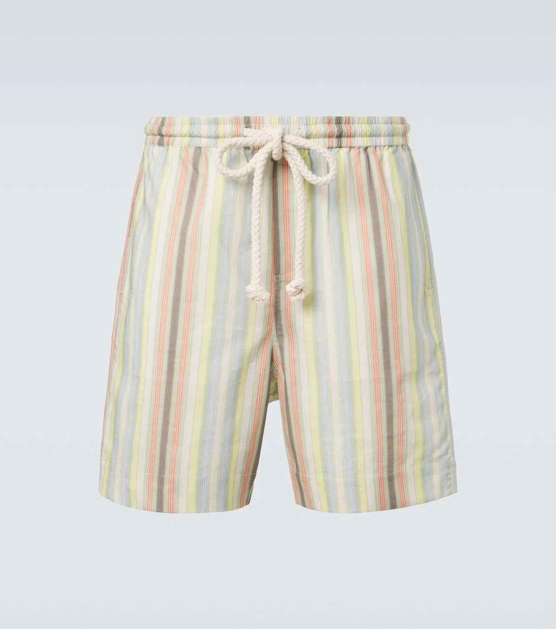 Commas - Striped hemp and cotton Bermuda shorts