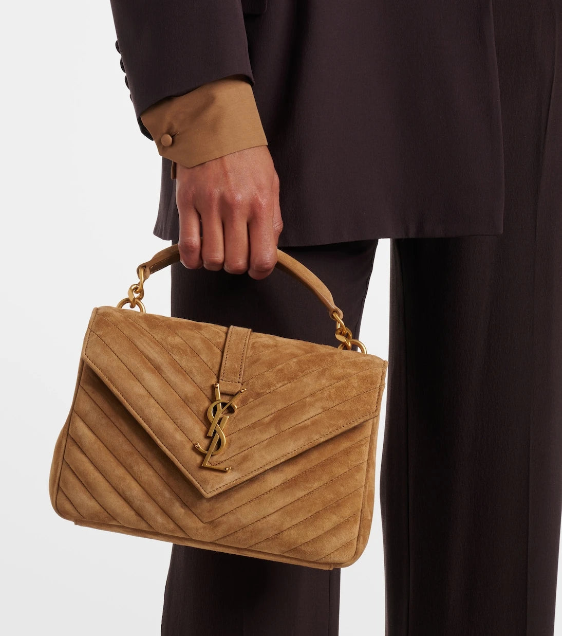 Saint Laurent - College Medium suede crossbody bag