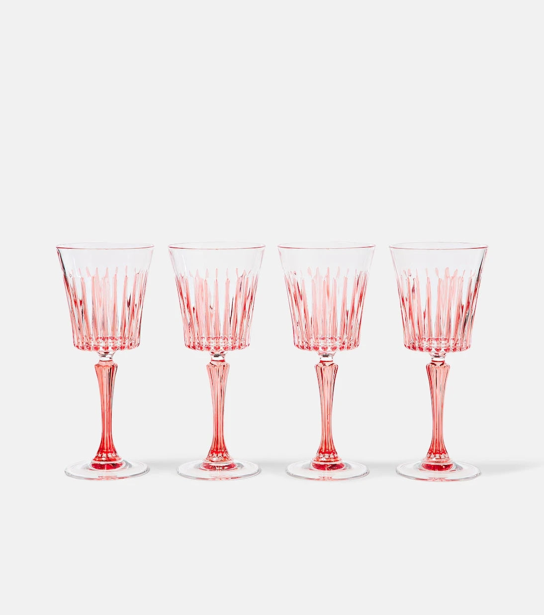 Les-Ottomans - Set of 4 striped crystal wine glasses