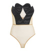 Nensi Dojaka Black Satin Heart Cup Bodysuit