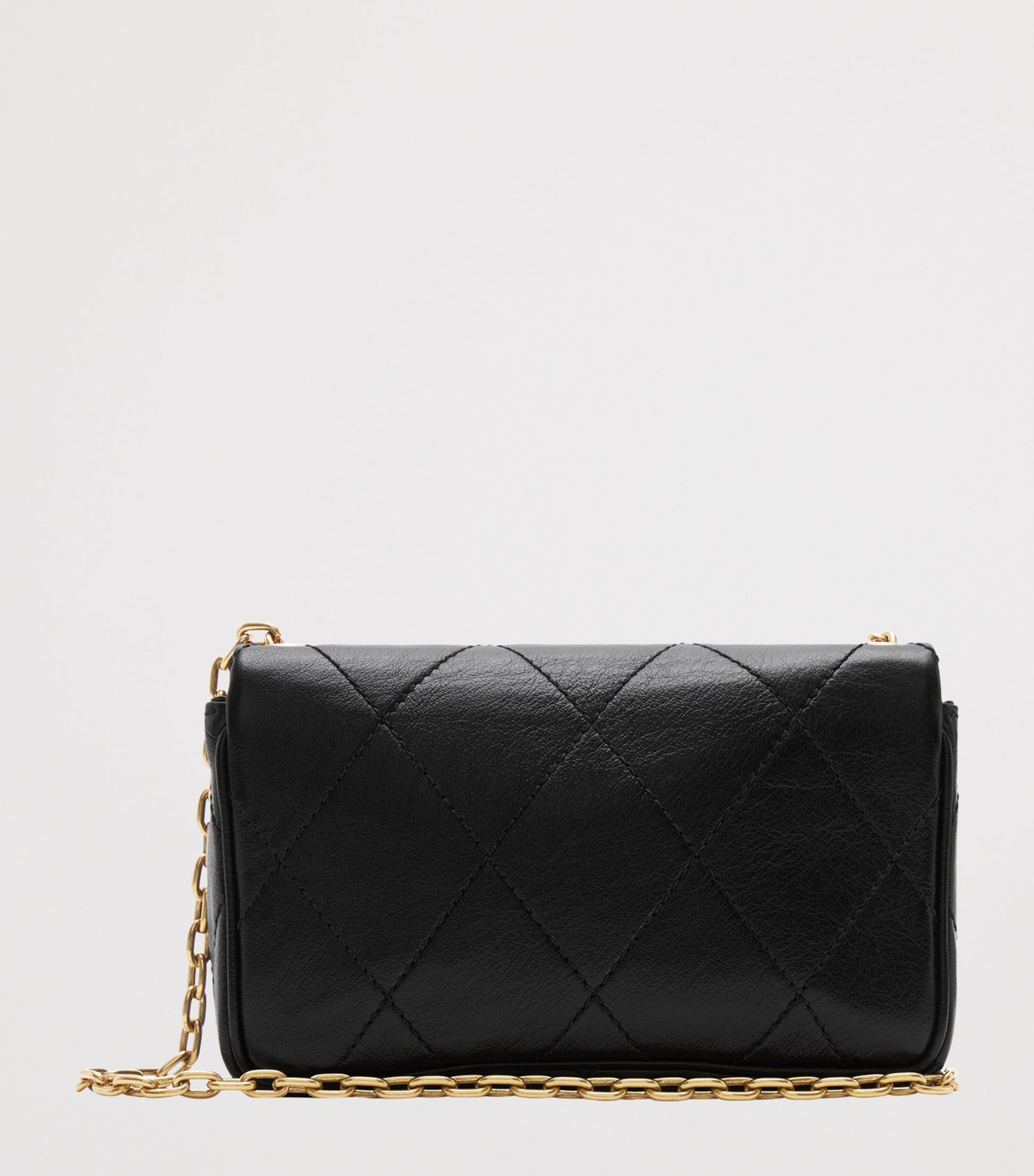 Burberry Black Leather Quilted EKD Clutch Bag
