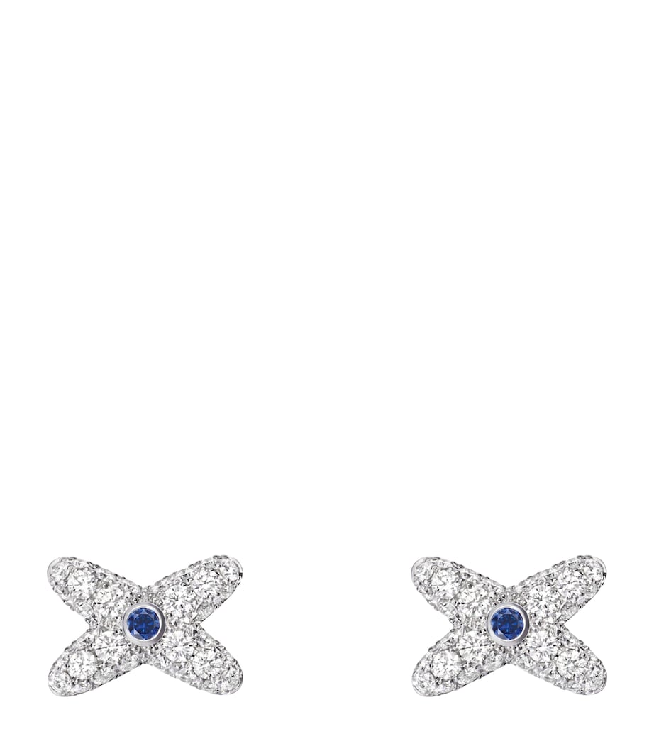 White Gold, Diamond and Sapphire Jeux de Liens earrings
