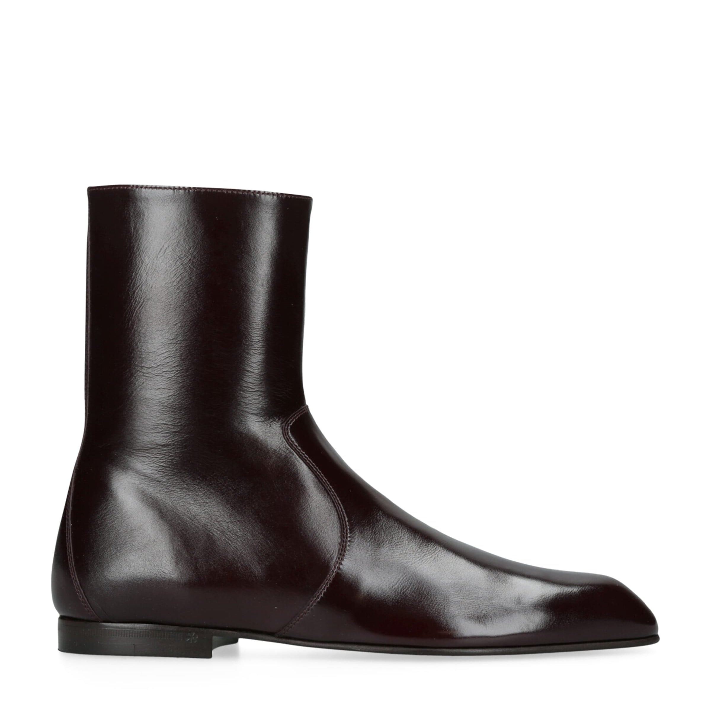 Burgundy Leather Colt Ankle Boots