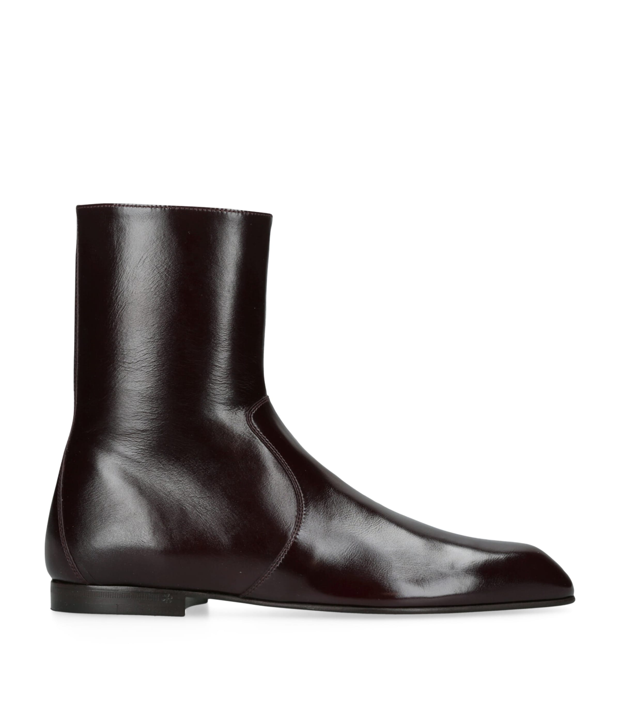 Burgundy Leather Colt Ankle Boots