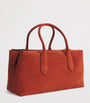 Brown Medium Suede Bellport Top-Handle Bag