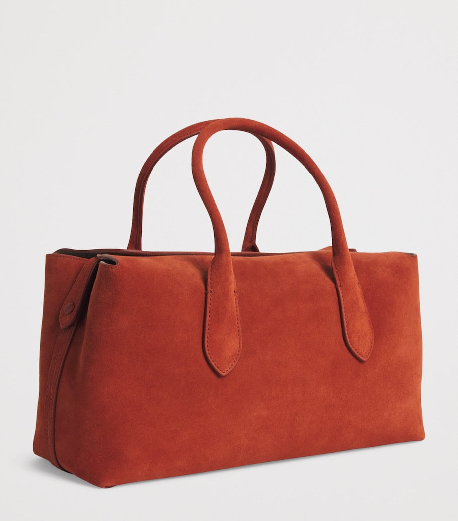 Medium Suede Bellport Top-Handle Bag
