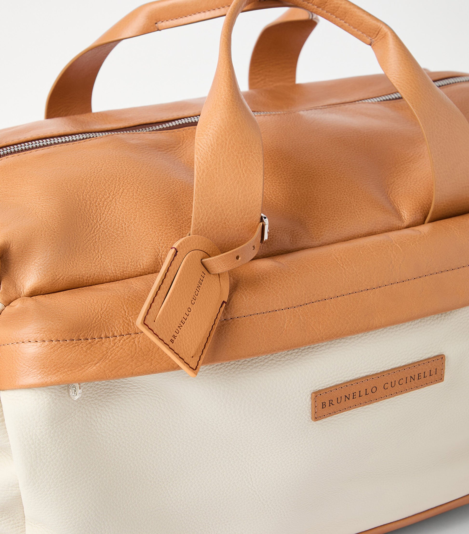 Brunello Cucinelli Grained Calfskin Two-Tone Holdall