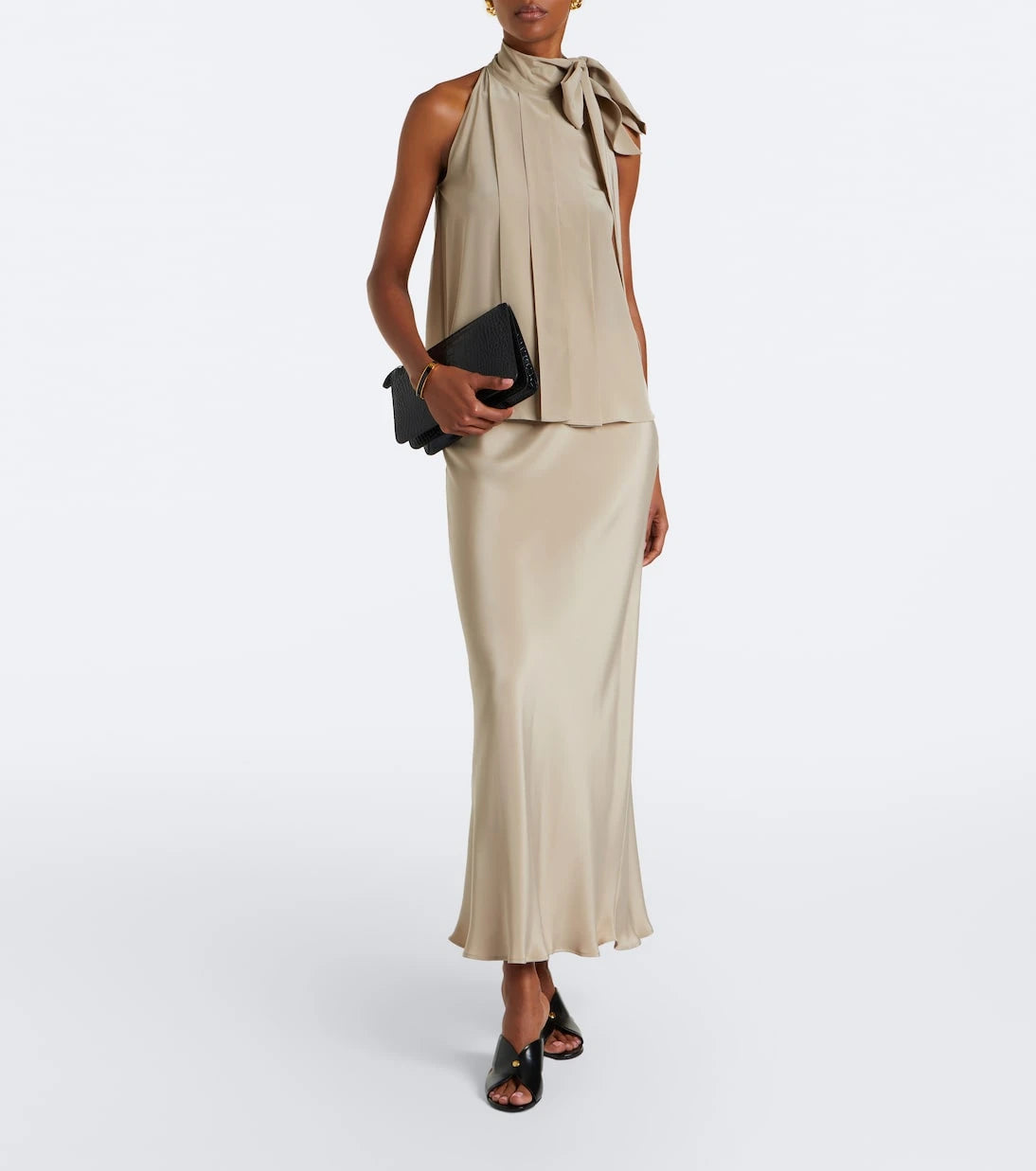 Max Mara - Silk satin slip skirt