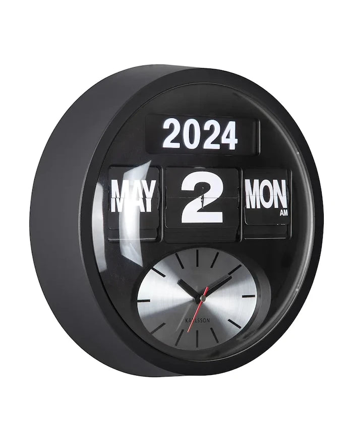Стенен часовник Karlsson Round Flip 32,5 cm