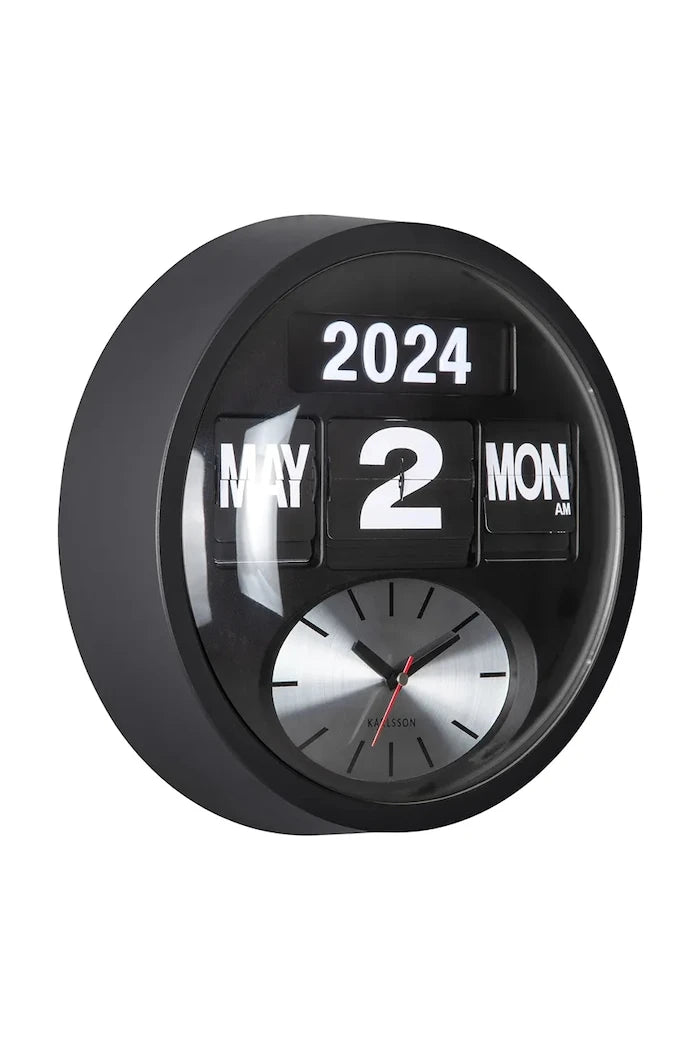Стенен часовник Karlsson Round Flip 32,5 cm