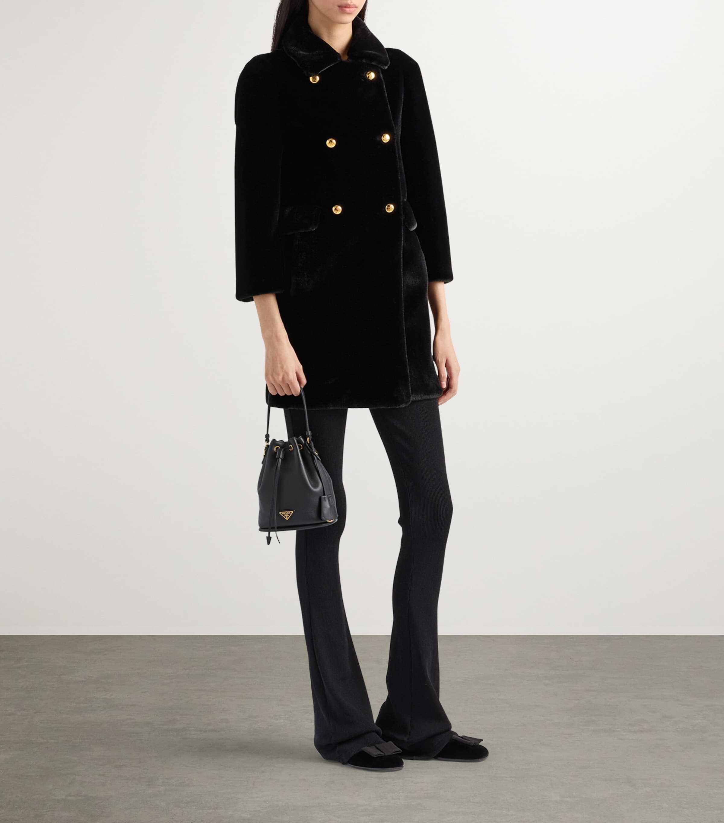 Prada Black Double-Breasted Aspen Coat