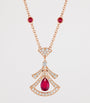 Rose Gold, Ruby and Diamond Divas' Dream Openwork Necklace
