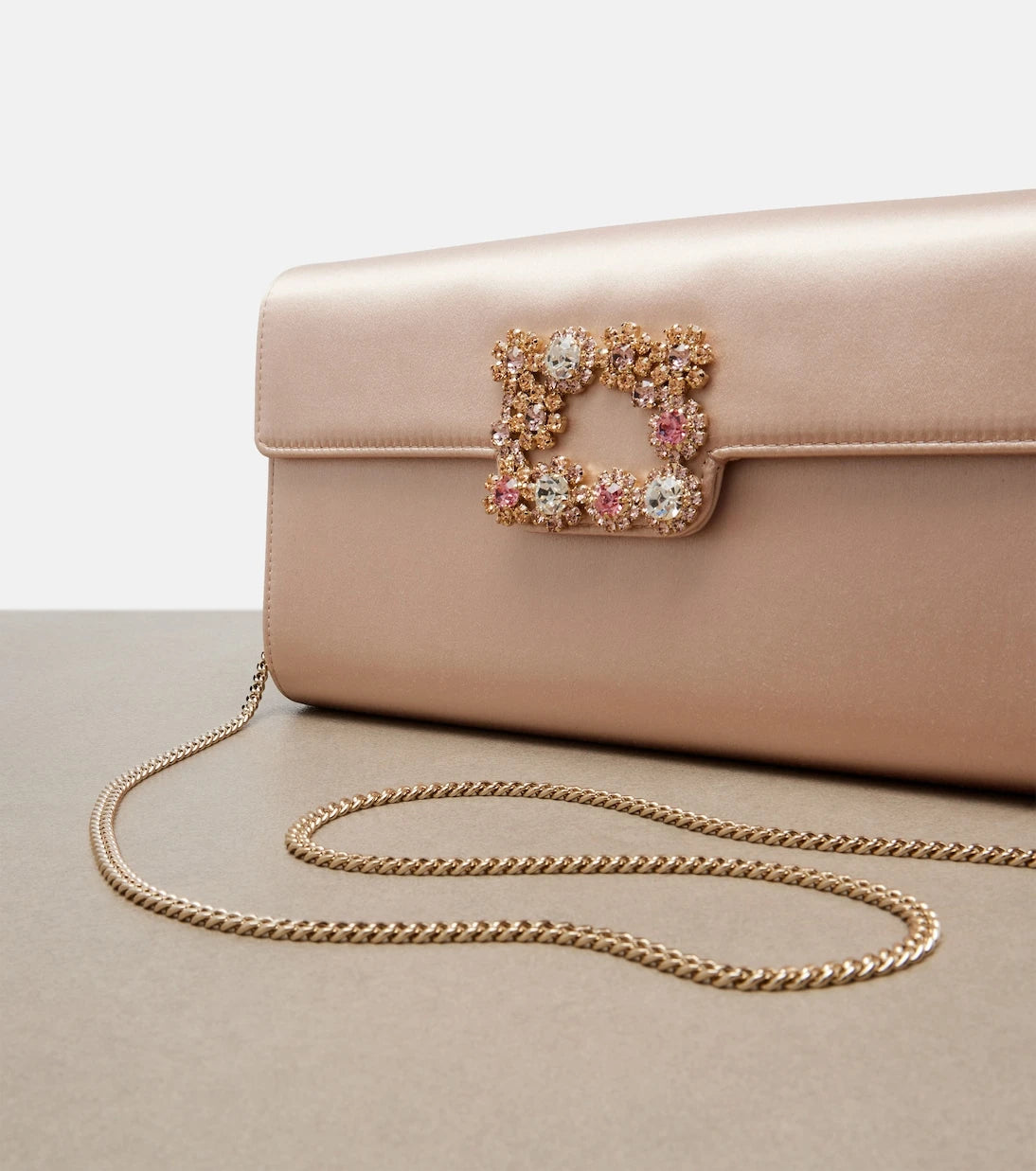 Roger Vivier - Efflorescence embellished satin clutch