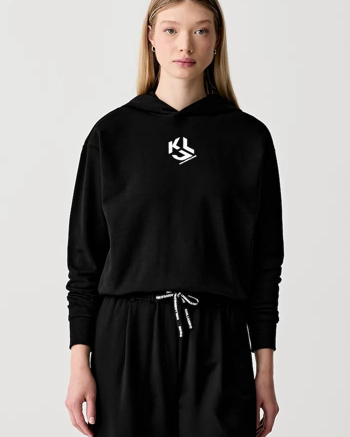 Karl Lagerfeld Jeans pamuklu kadın kapüşonlu sweatshirt