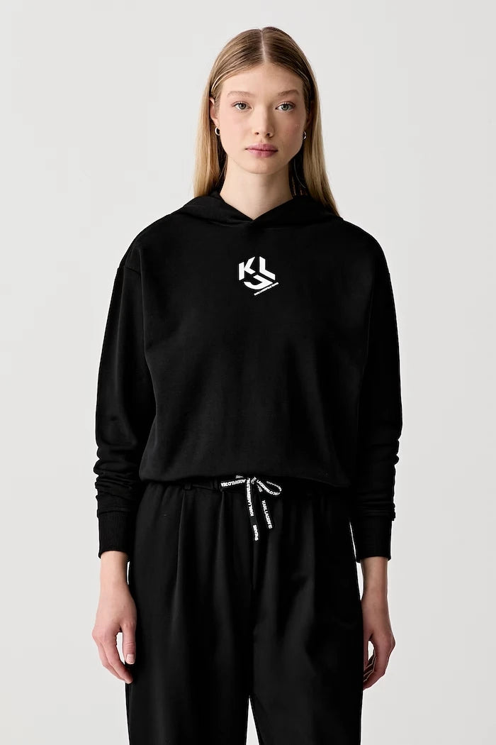 Karl Lagerfeld Jeans pamuklu kadın kapüşonlu sweatshirt
