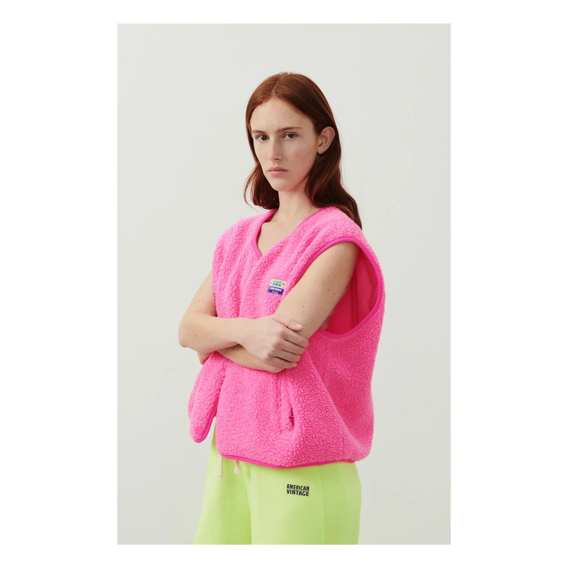 American Vintage - Hoktown Sleeveless Jacket | Fluorescent pink
