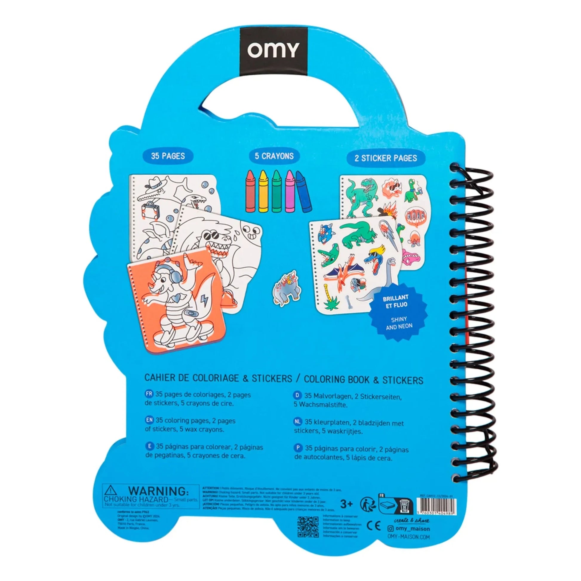 Omy - Dino coloring book with stickers