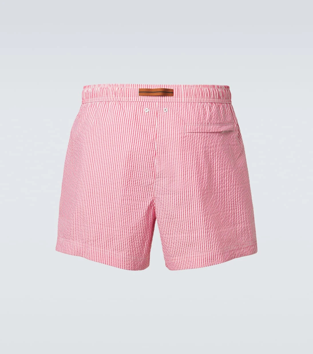 Zegna - Striped seersucker swim trunks