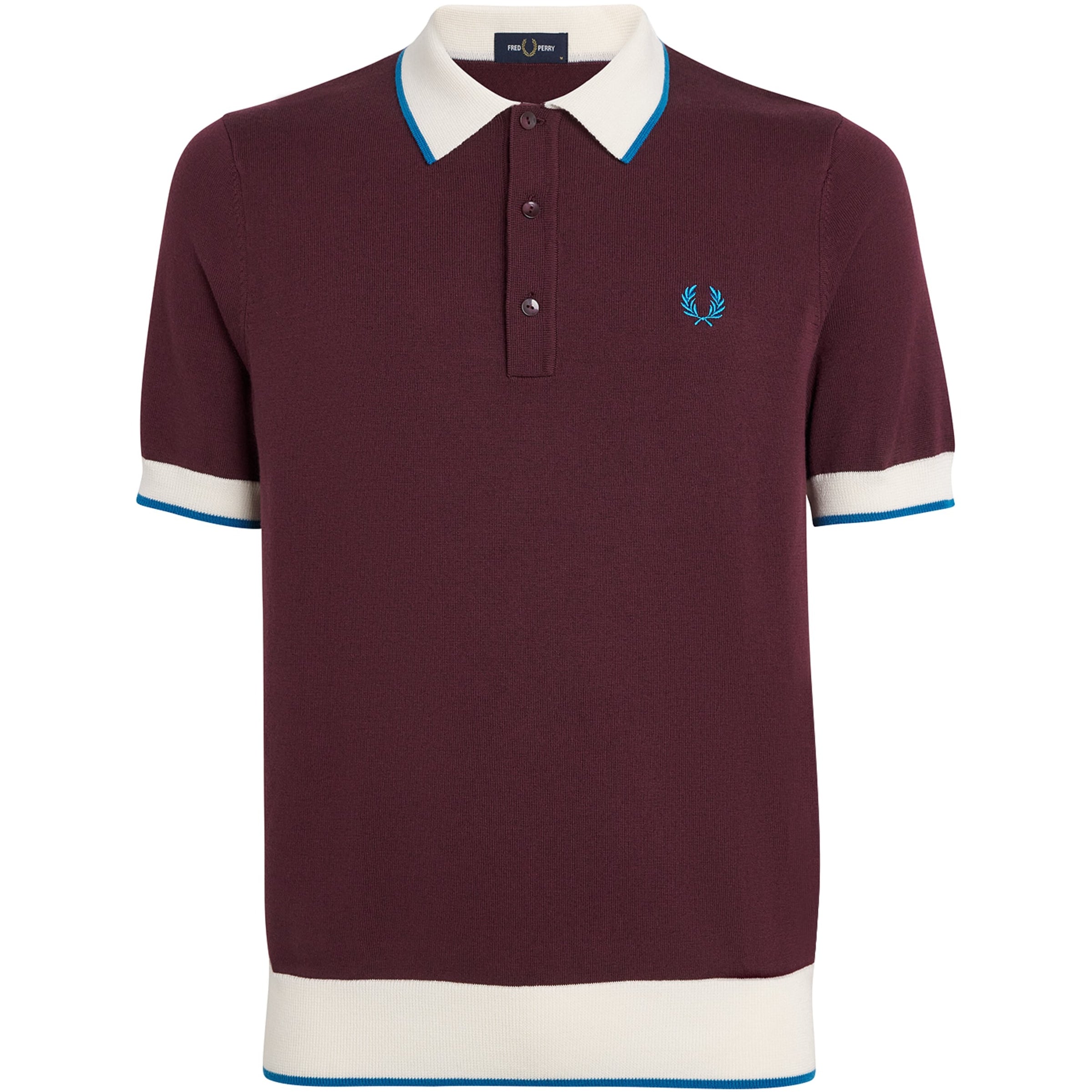 Wool-Cotton Contrast-Trim Polo Shirt