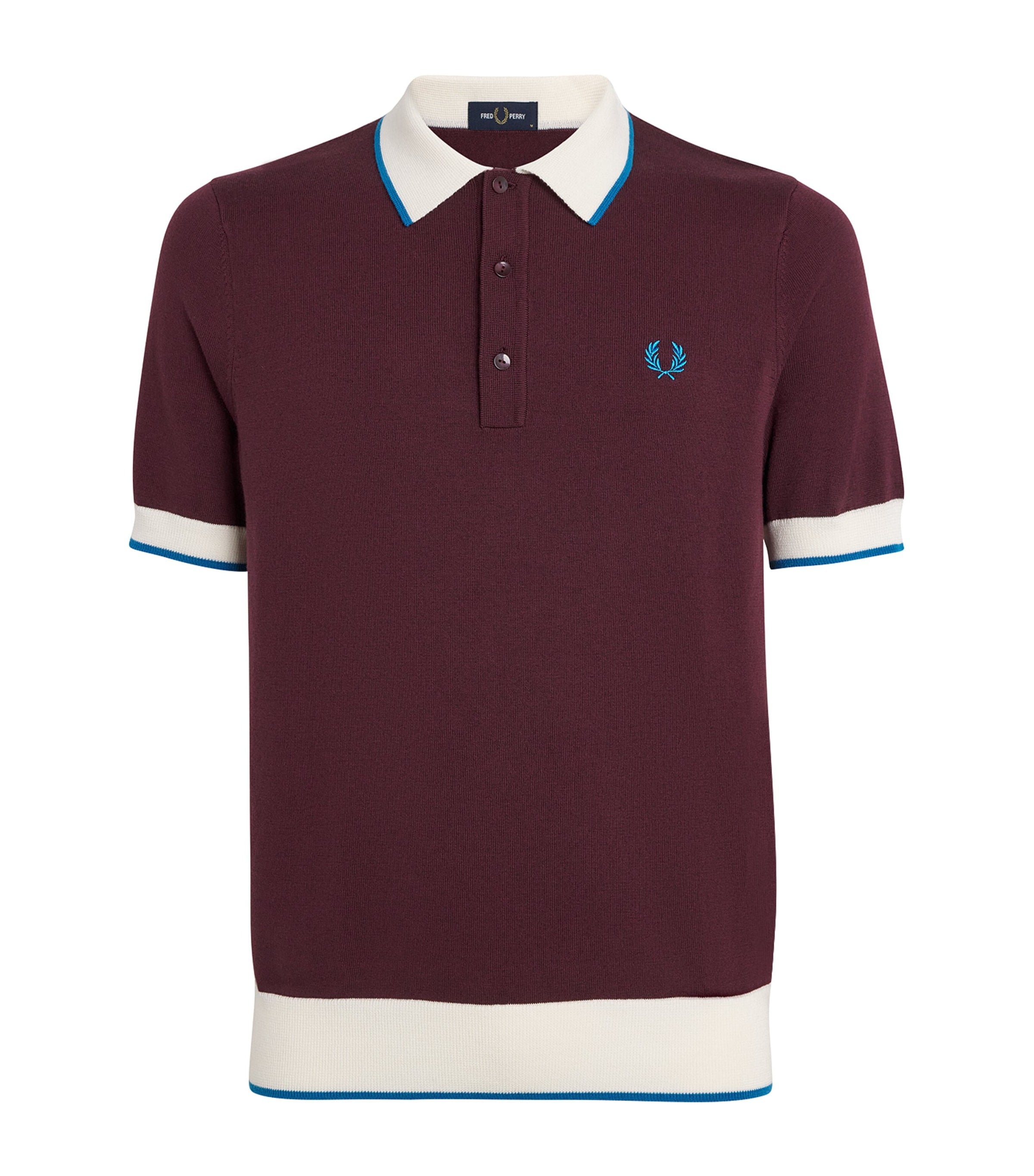 Wool-Cotton Contrast-Trim Polo Shirt