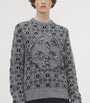 Black Distressed Skull Fair Isle Sweater