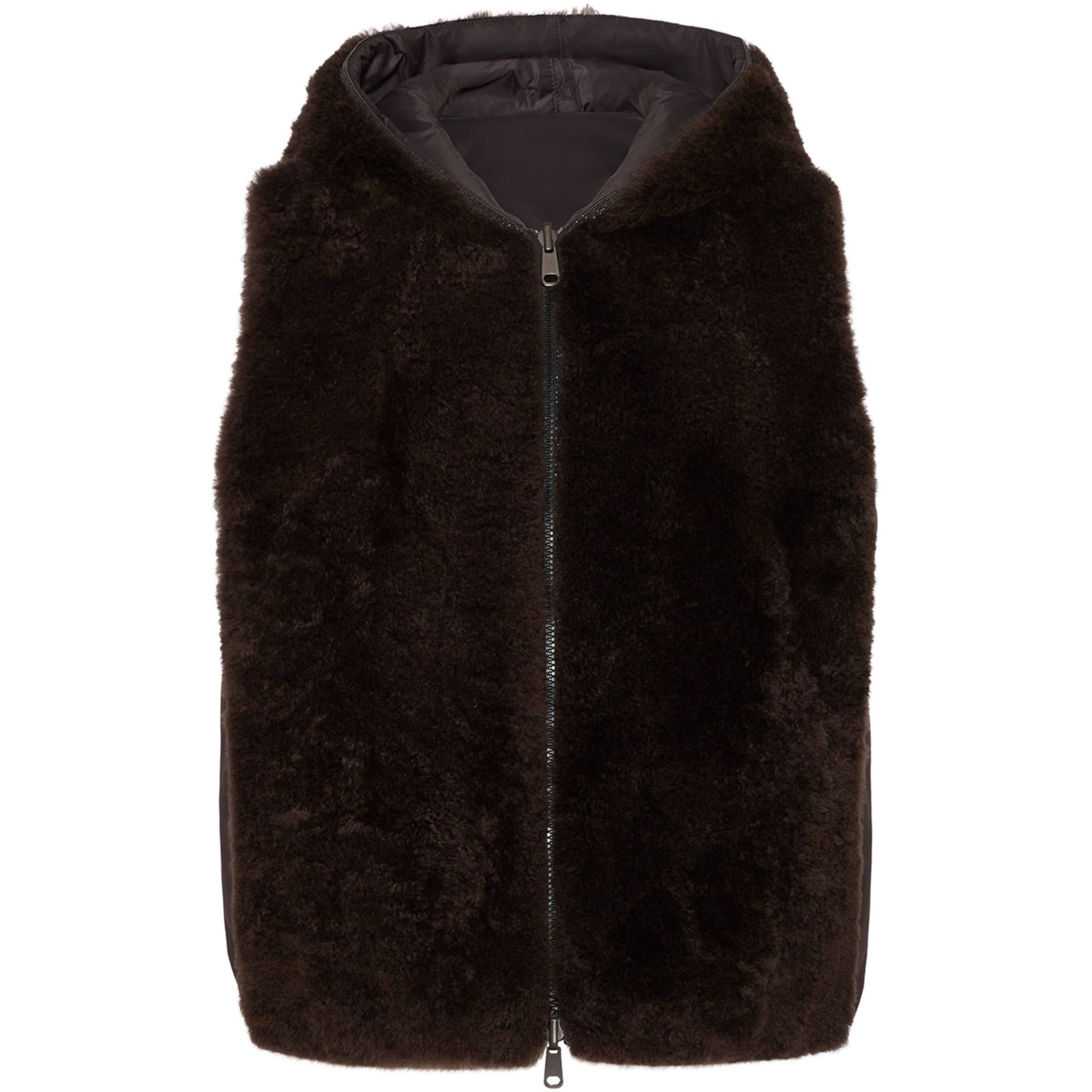 Brunello Cucinelli Brown Cashmere Hooded Vest