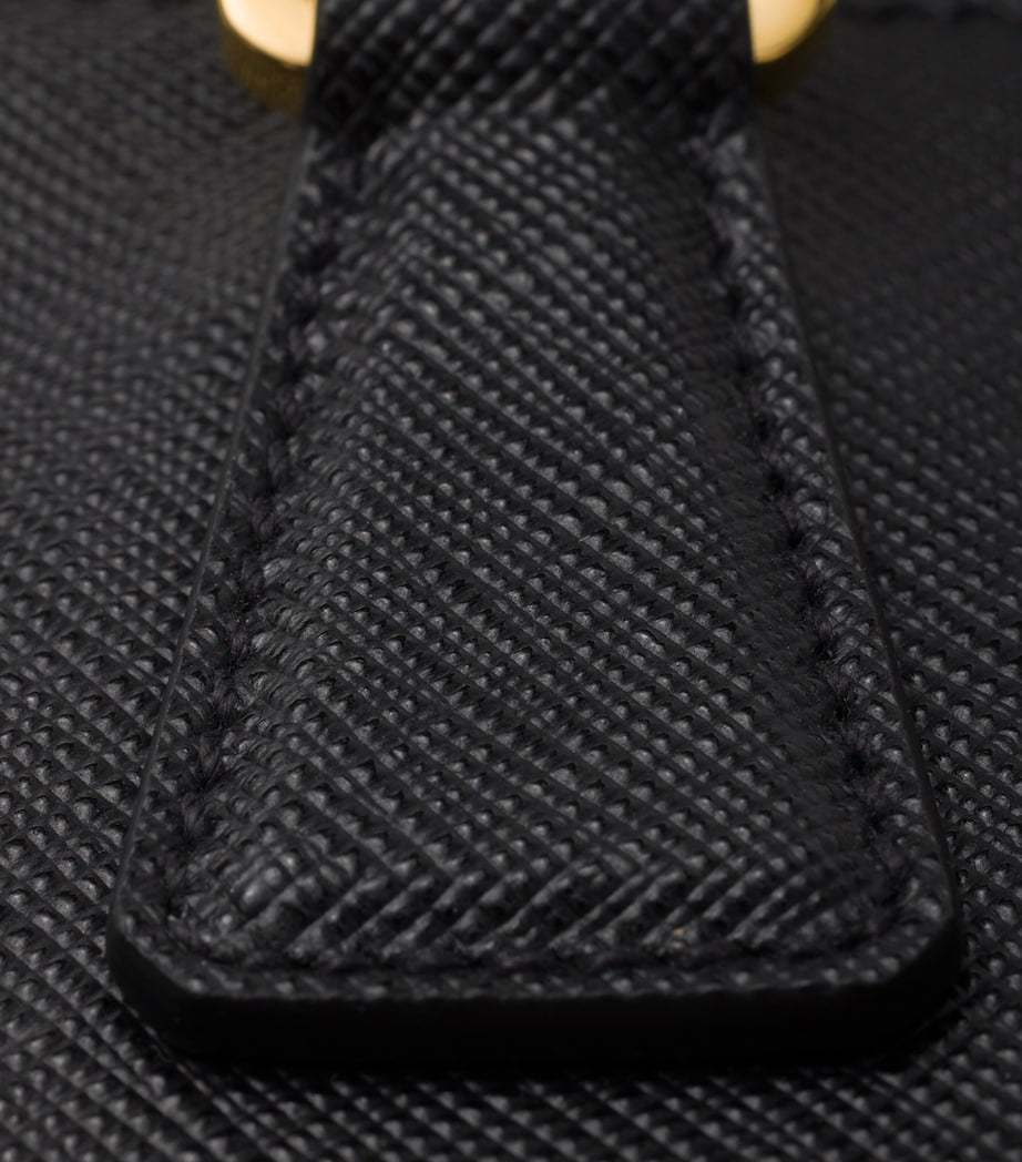 Prada Black Mini Saffiano Leather Galleria Top-Handle Bag