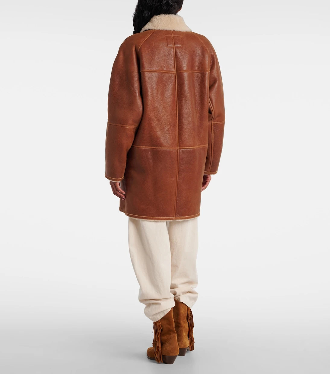 Isabel Marant - Berthie shearling-trimmed leather coat