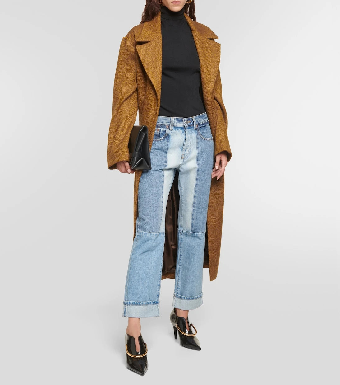 Victoria Beckham - Paneled high-rise straight jeans