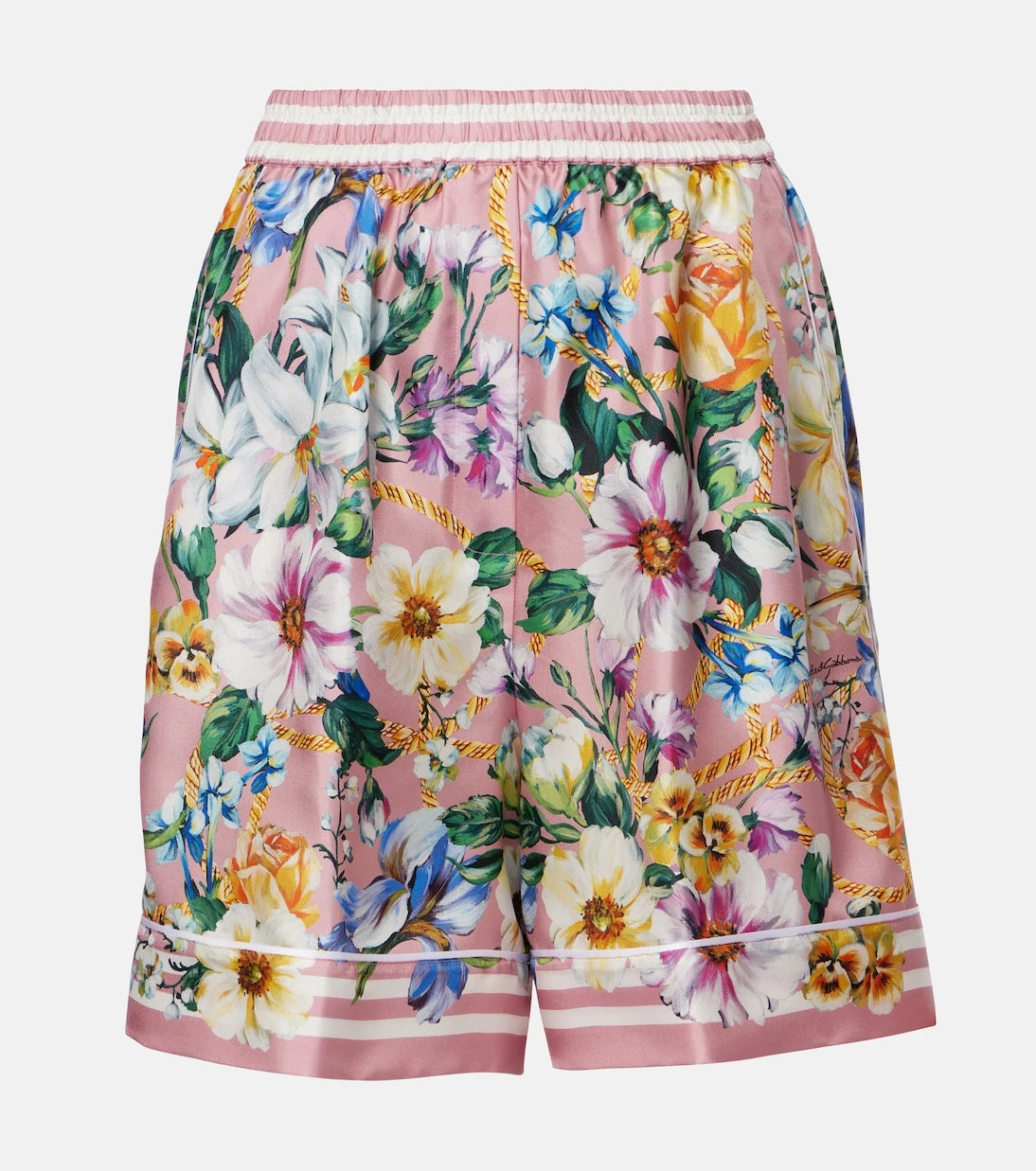 Dolce&Gabbana - Floral silk twill shorts