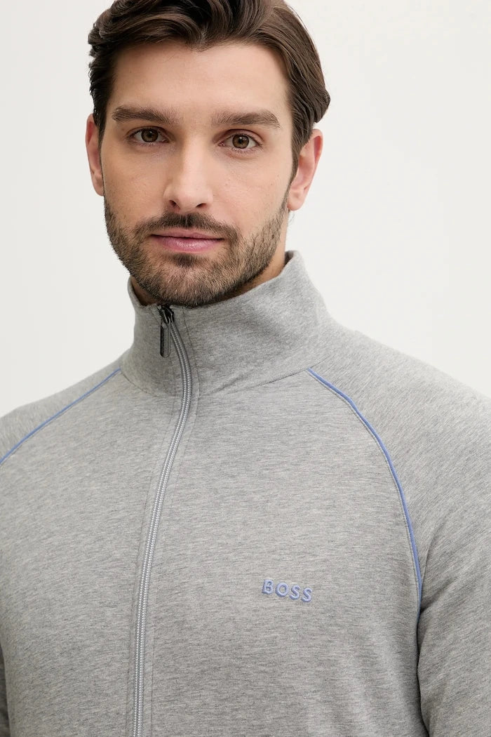 BOSS Erkek Pamuk ve Elastan Fermuarlı Sweatshirt Mix&Match Jacket Z
