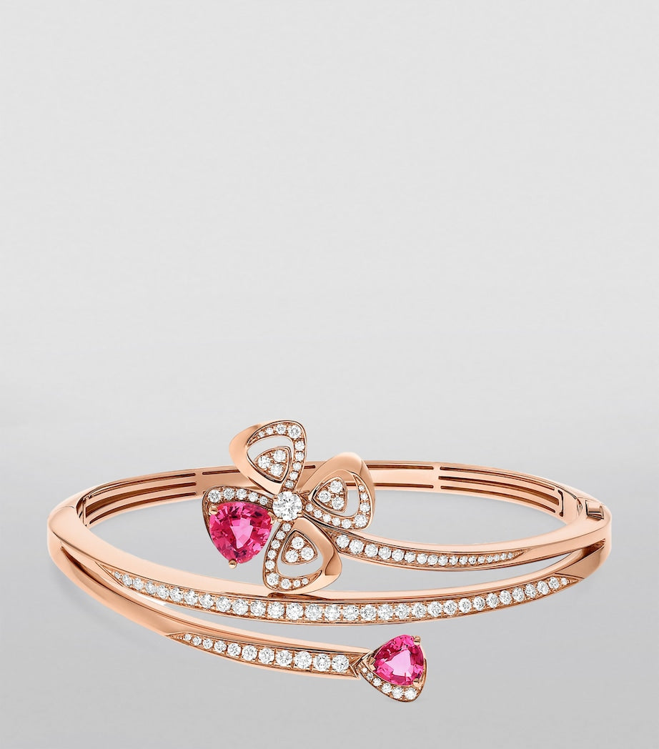 Rose Gold, Diamond and Rubellite Fiorever Bangle