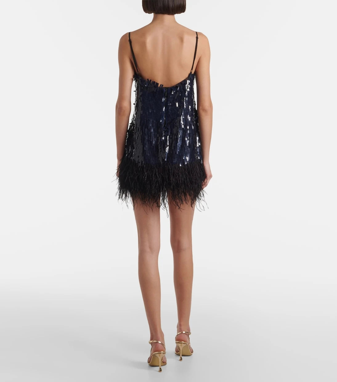 Johanna Ortiz - Feather-trimmed sequined minidress