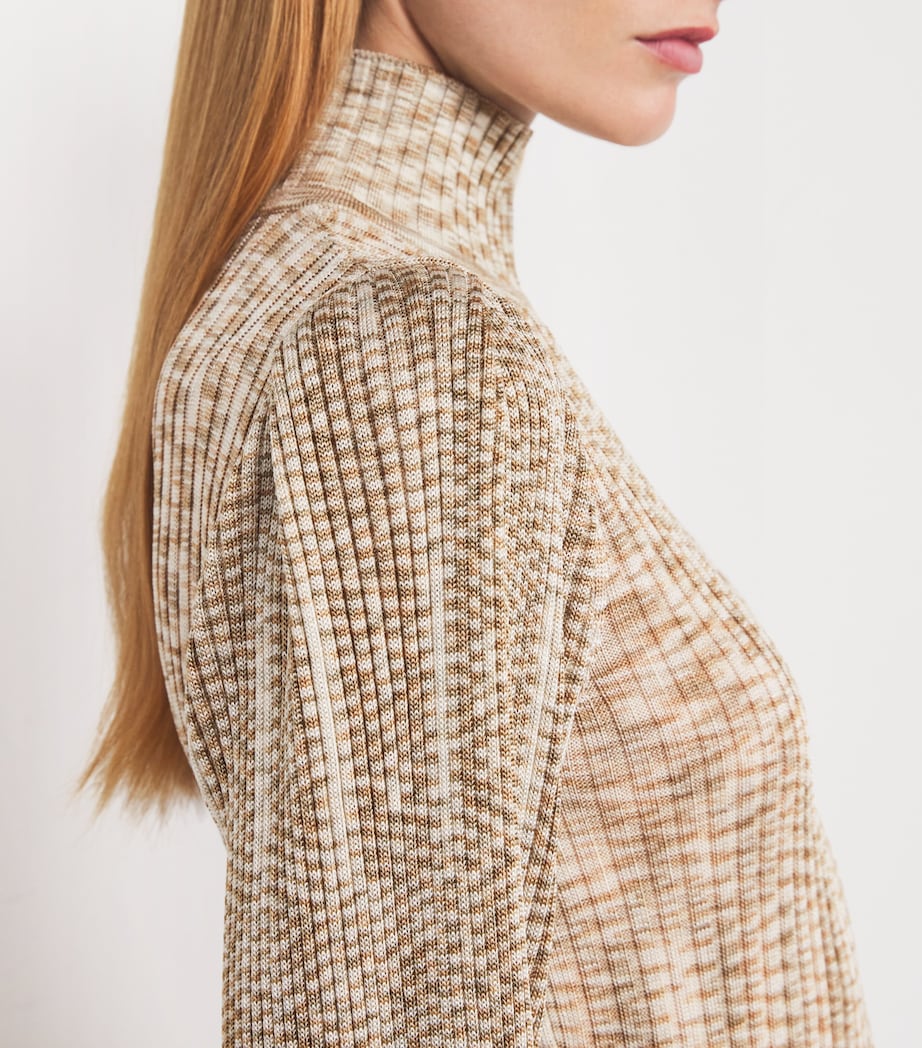 VALENTI Beige Knitted Saoirse Midi Dress