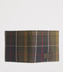 Cotton Leather-Detail Tartan Wallet