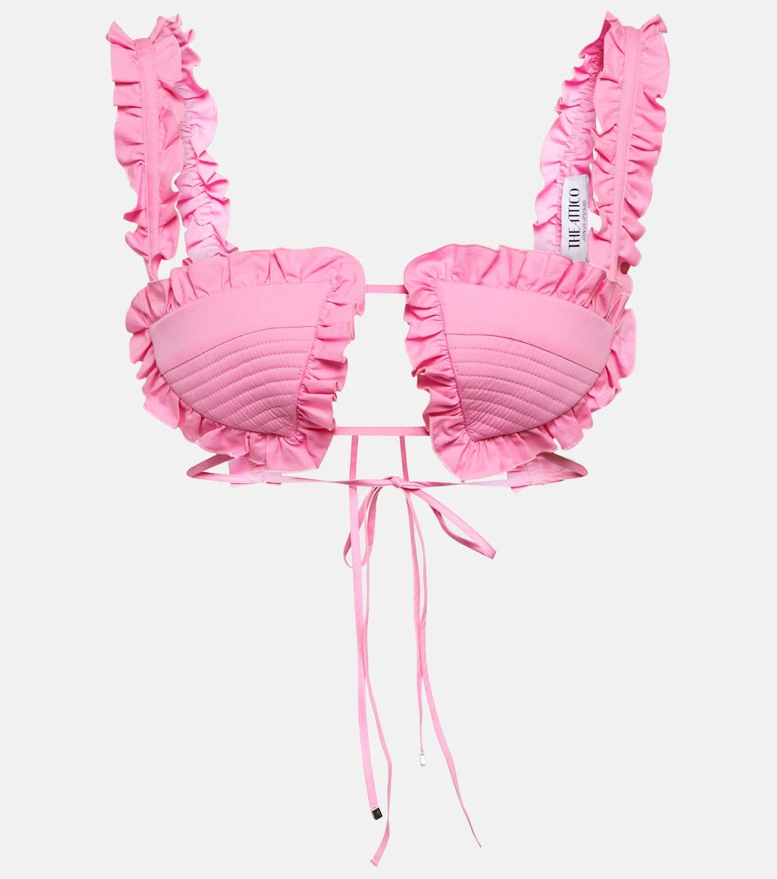 The Attico - Glory ruffled cotton bra top