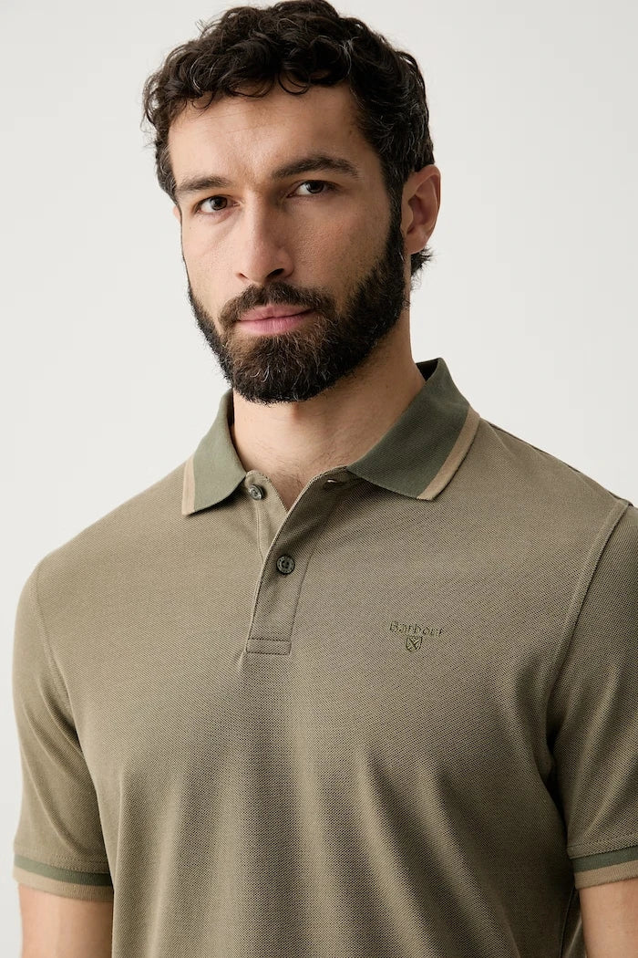 Barbour тениска с яка мъжка от памук Bernard