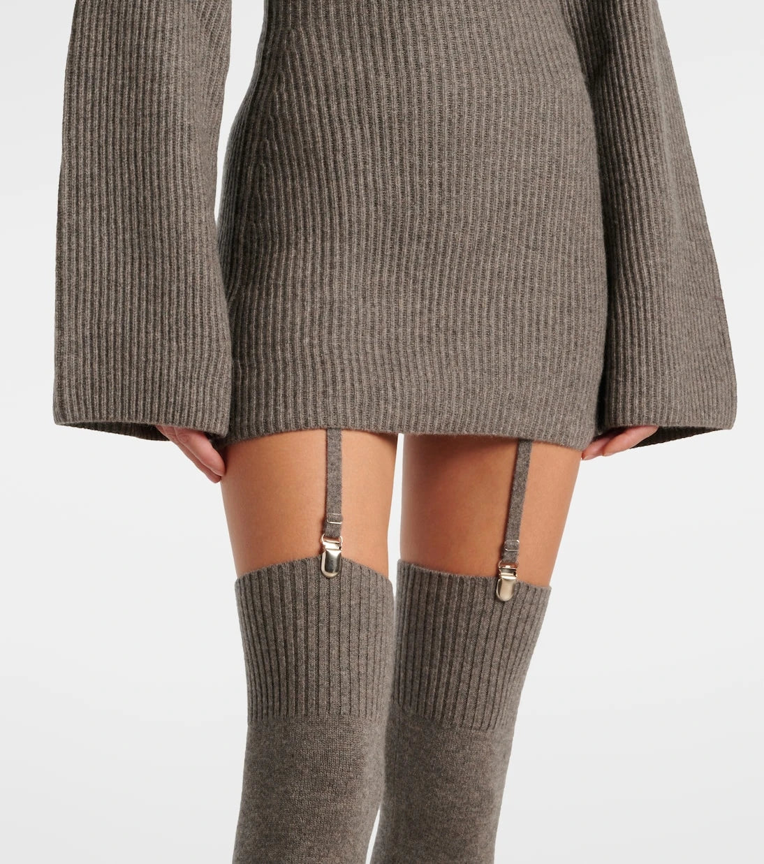 Aya Muse - Cursa turtleneck cashmere minidress with socks