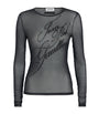 Jean Paul Gaultier Black Mesh Sequin-Branded T-Shirt