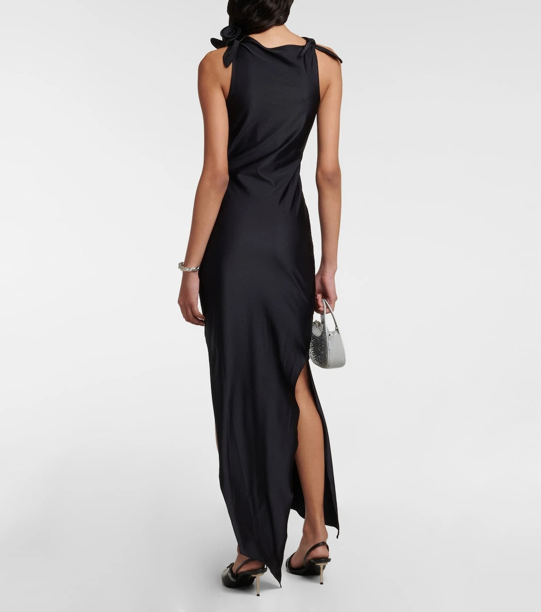 Coperni - Asymmetrical flower-detail midi dress