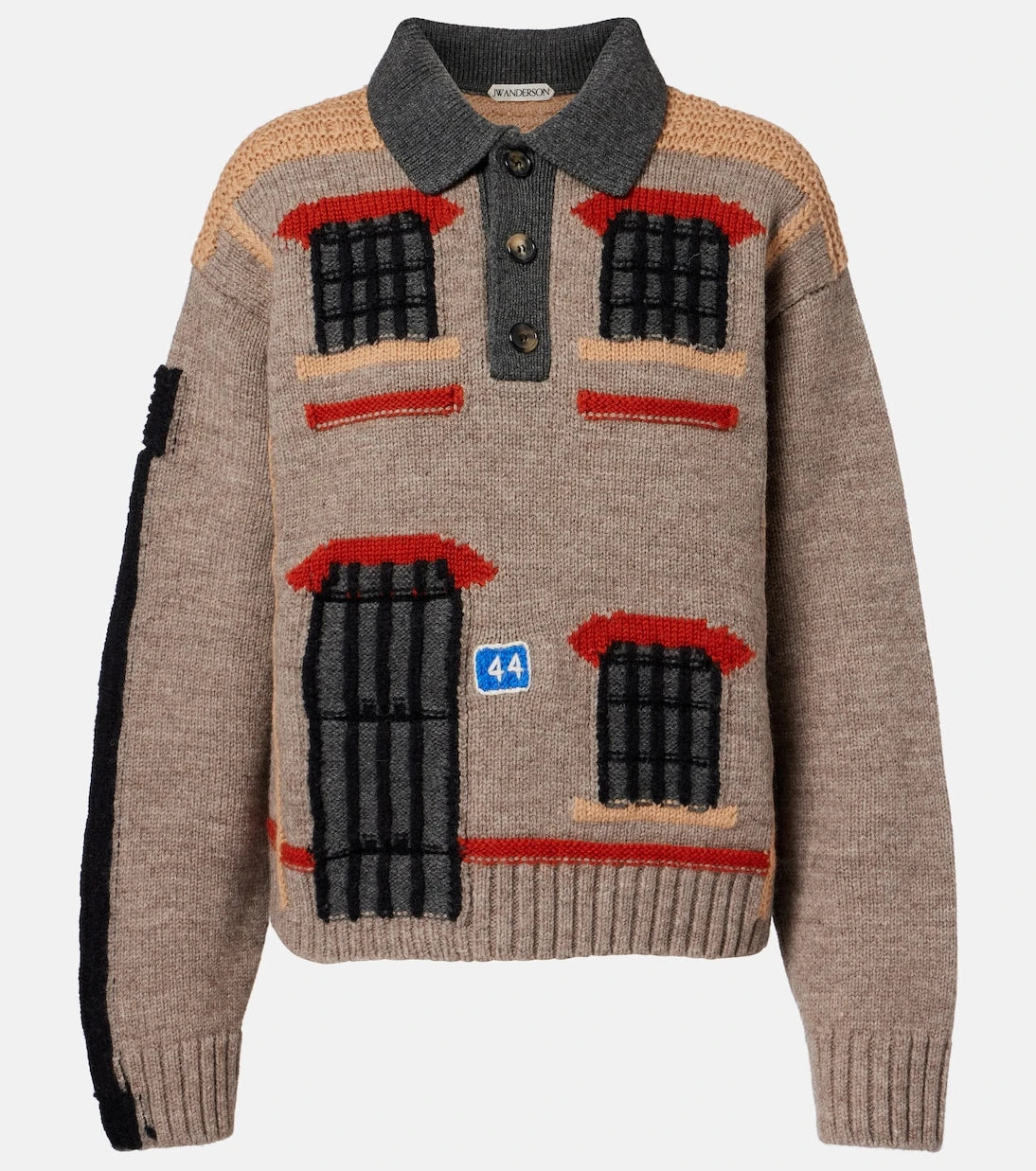 JW Anderson - Wool intarsia jacquard polo sweater