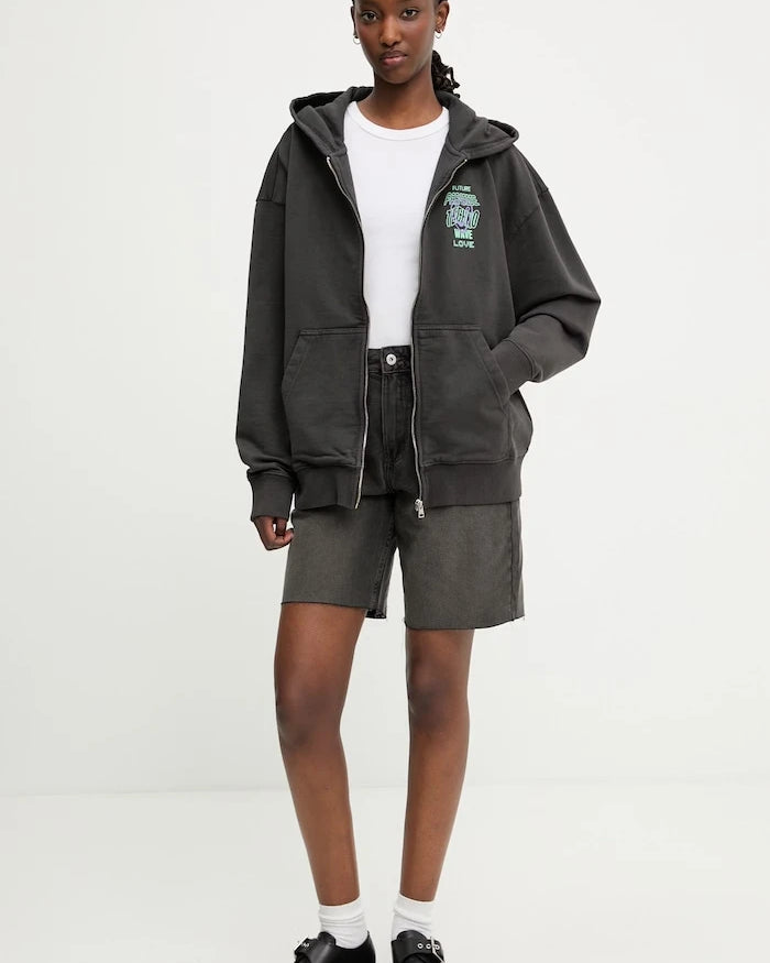 HUGO Blue fermuarlı kadın pamuklu sweatshirt Doa B_4