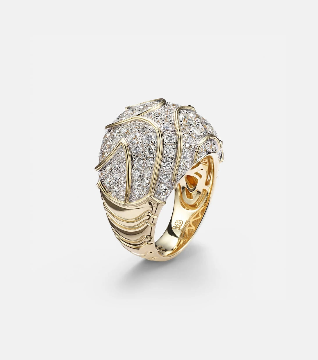 Marina B - Onda Bombe 18kt gold ring with diamonds